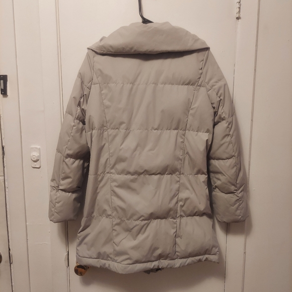 💥$120💥MOUSSY Shawl Collar Winter Coat Jacket Down Feather Puffer Jacket Gray S - Picture 7 of 10